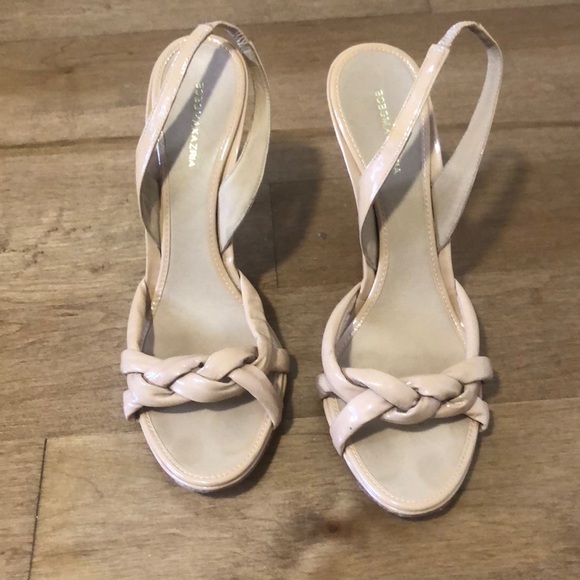 BCBG Shoes - Nude Patent Leather BCBG Heels